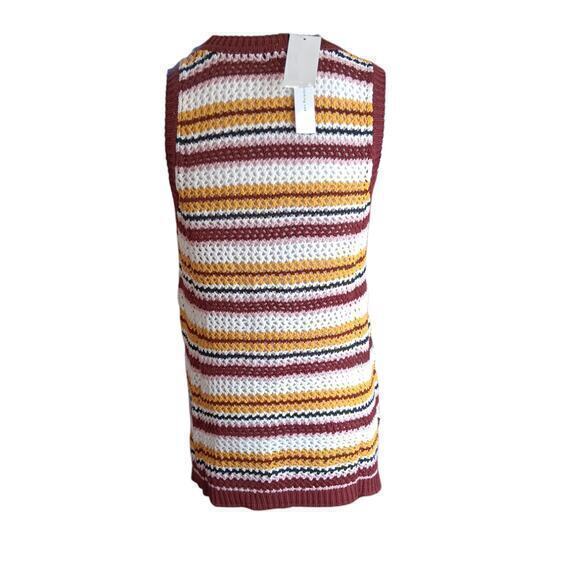 NEW SANCTUARY‎ Crochet Sweater Vest Top Pullover Size Medium Cotton Stripes - Picture 11 of 11